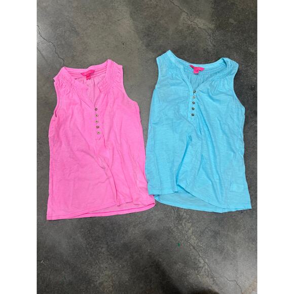 Two Lilly Pulitzer tank top three button xs - Picture 1 of 5